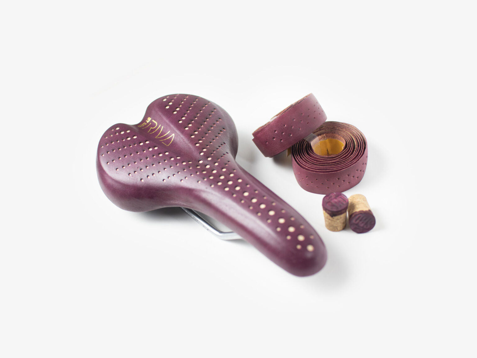 Kit Banco e Fita de Guidão / Manopla Riva Natural Leather